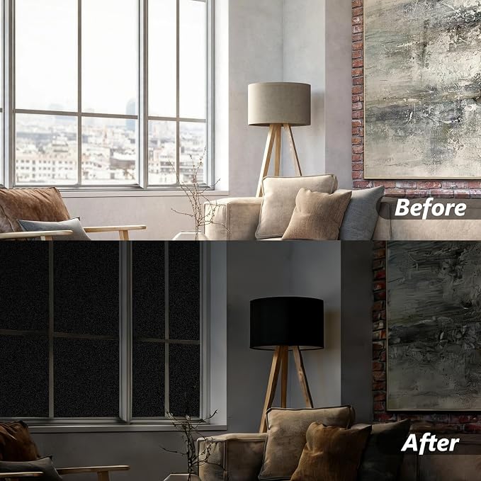 Blackout Window Privacy Film 17.5" x 78.7" | Static Cling, Non-Adhesive Privacy - Image 4