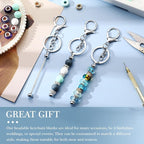 Tondiamo 12 Pcs Beadable Keychains Bars Bulk Blank Beaded Metal Keychain - Image 6