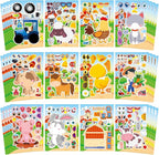 48 Sheets Create Funny Farm Animals Stickers, Make a Face Stickers by Cosomia