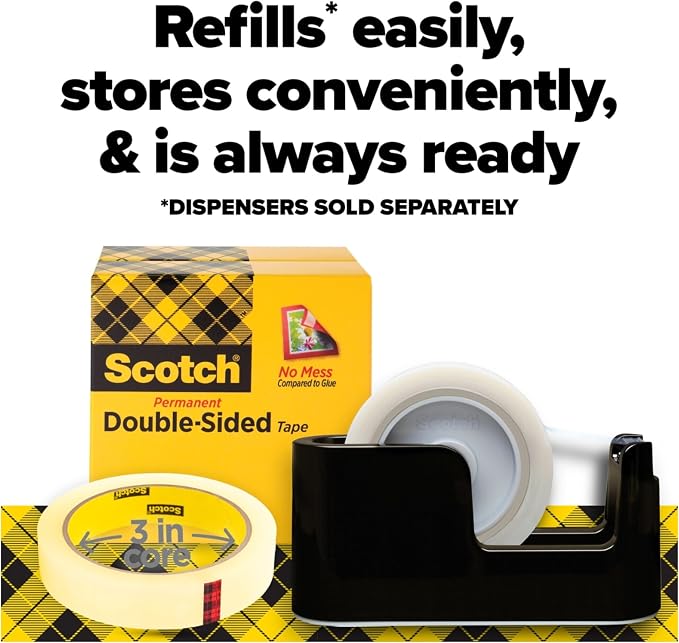 Double Sided Office Tape, 1/2" x 36 yards - Image 7