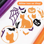 Purple Glitter HTV Heat Transfer Vinyl, Glitter Iron on Vinyl Roll 10" x8ft | - Image 4