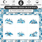 Winter Patchwork Landscape Cotton Fabric Panel – 6 Designs + Bonus Patchwork - Image 3