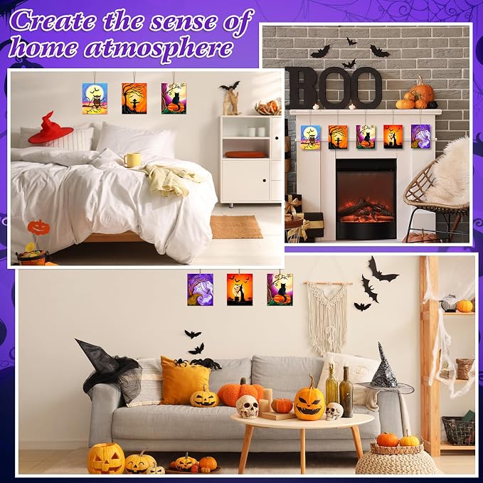COCHIE 10PCS Large Halloween Unfinished Wood Crafts to Paint - Image 4