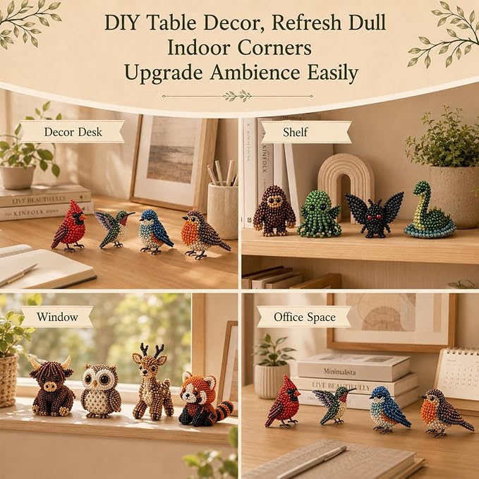YADUO Tiny 3D Beaded Animal DIY Kit, Easy DIY Beading Embroidery Kit - Image 7