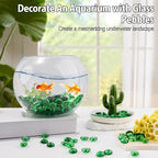 Green Glass Marbles, 0.97 LB Transparent and Smooth Flat Glass Beads - Image 4