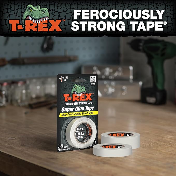 T-Rex Double Sided Super Glue Tape, 0.75" x 15 Yards, 1 Pack - Image 7