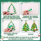 Renbuzhu 40PCS Christmas Crafts Bulk: Xmas Tree Paper Suncatchers DIY Kit - Image 5