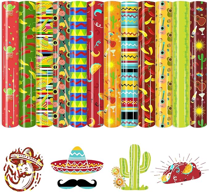 Tintnut Colorful Mexican Heat Transfer Vinyl, easy cut & weed, stretch washable by Tintnut
