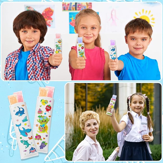 Cinrobiye 24 Pack DIY Ice Pop Sleeve Craft Kit, Color Your Own Reusable - Image 5