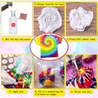 Tie Dye Kit, 35 Colours Fabric Tyedyedye Kit | Non-Toxic, - Image 6