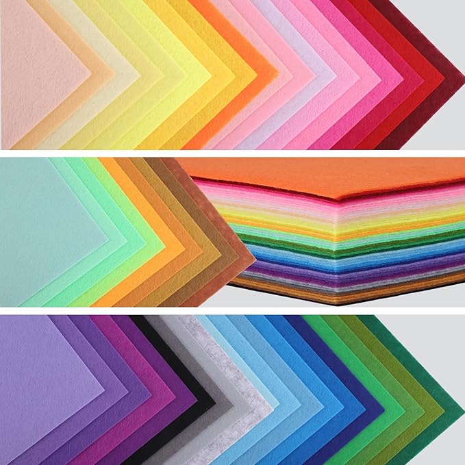 46 Pcs Felt Fabric Sheets, 12 x 12 Inch 46 Colors Felt Pack, 1 mm Thick | Soft - Image 5