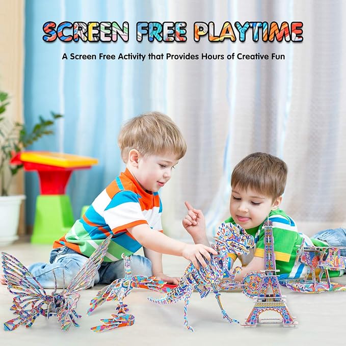BEARUN 3D Coloring Puzzle Set, Arts and Crafts - Image 6