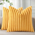 Pallene Faux Fur Plush Throw Pillow Covers 16x16 Set of 2, Luxury Soft Fluffy by PALLENE