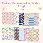 Tintnut Candy Flowers Permanent Vinyl 12x10in 12 Pcs Self Adhesive Vinyl | Boho - Image 2
