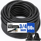 60 FT Wire Loom 3/4 Inch, Split Wire Loom Tubing Wire Conduit, Wire Protector by YesBes