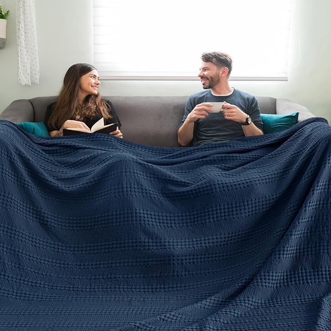 PHF Cooling Waffle Blanket California King Size, Lightweight 60% Rayon from - Image 3