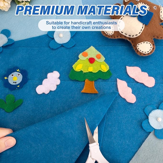 XSEINO 13 Rolls Blue Felt Fabric, Fit - Image 4