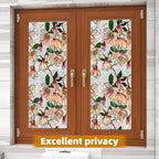 Retro Flowers Window Privacy Film, Magnolia Stained Glass Decorative Window Film - Image 5