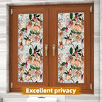 Retro Flowers Window Privacy Film, Magnolia Stained Glass Decorative Window Film - Image 5