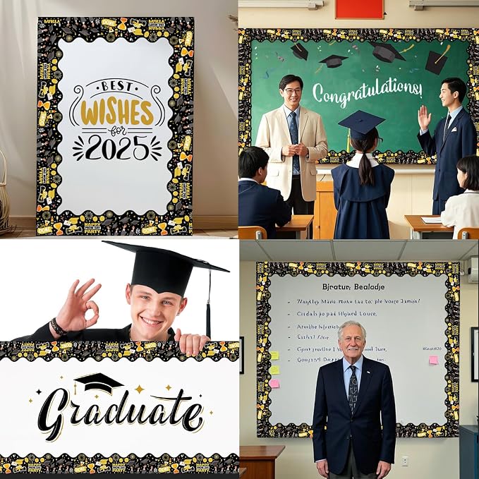69Ft Graduation Bulletin Board Border Congrats Grad Decoration Trim Stickers - Image 4
