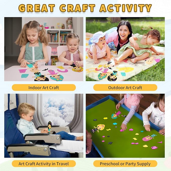 VKPI 4 Pieces EVA Foam Art Crafts Gift Kit, Creative Make Your Own Princess - Image 4
