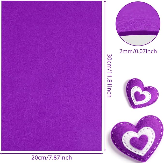 NEBURORA 12 Pcs 2mm Thick Stiff Felt Sheets - Image 6