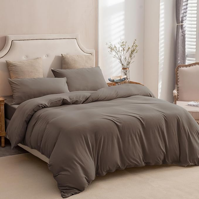 PURE ERA Jersey Knit Duvet Cover Set 100% T-Shirt Cotton Super Soft Comfy 2pc - Image 4