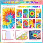 Pajean 48 Pcs Mini Tie Dye Notepads Multicolor 4-in-1 Rainbow Pencils Spiral - Image 3