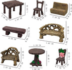 Fairy Garden Accessories Miniature Table and Chairs Set Micro Landscape - Image 2
