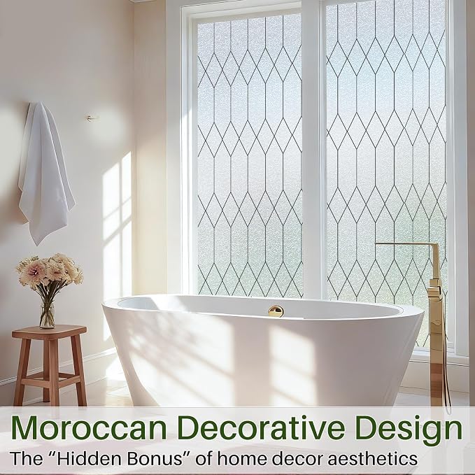 Windimiley Window Privacy Film Stained Glass Static Clings, Bathroom Frosted - Image 3