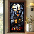 Haunted House Halloween Window Film 17.71x39.97 Inch Stained Glass Static Cling by Unknown