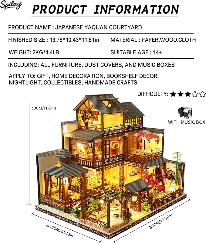 Spilay DIY Miniature House Kit for Adults, Japanese Miniature Dollhouse Kit | - Image 2