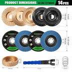 14pcs Wood Carving Disc Set for 4 in 4.5 in Angle Grinder | For Quick Rough - Image 2