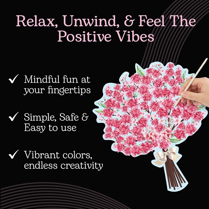 Unwynd Poke Art Cherry Blossom Flower Bouquet | Mess-Free Arts and Crafts - Image 4