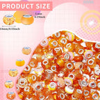 60Pcs Large Hole Beads Spacer Beads Orange Assorted European Craft Big Beads - Image 2