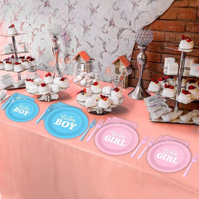 96 PCS Gender Reveal Party Supplies Gender Reveal Plates and Napkins Baby - Image 5