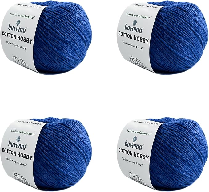 Cotton Hobby Yarn for Amigurumi Crochet | 1.76 oz / 180 yds, 60% Cotton 40% by buvemu