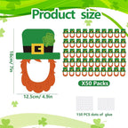 50 Pcs St. Patrick's Day Bulletin Board Leprechaun Hat Cutouts | Green - Image 2