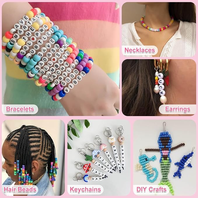shynek 3800 Pony Beads: Bulk for Bracelets, Hair Braids & Craft - Image 5