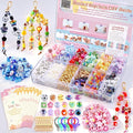 TOHONGADON 1812 Pcs Bead Keychain Making Kit, 7 Color Rainbow Beads Bag Charm by TOHONGADON
