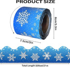 69 Feet Winter Snowflake Bulletin Board Borders, Scalloped Border Trim Holiday - Image 2