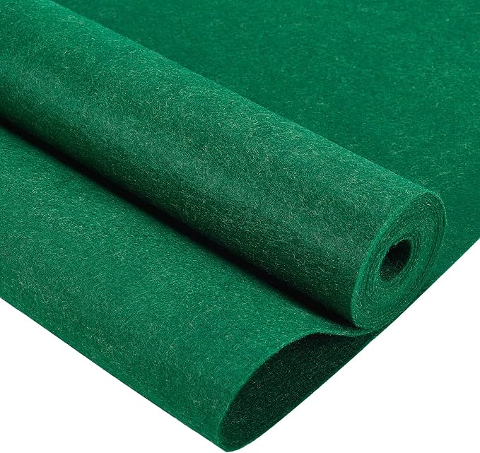 BENECREAT 10FT 15.75 Inch Wide Green Felt Fabric Sheet Nonwoven Felt Roll by BENECREAT