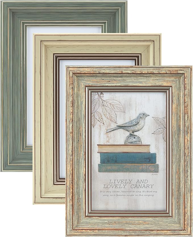XUANLUO 3 Pack 4x6 Inch Picture Frames Farmhouse Rustic Vintage Distressed Wood by XUANLUO
