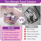 YQBRAO 6 Pack Royal Purple Clear Hard Shell Zipper Case, 1.2mm Heavy Duty Art - Image 2