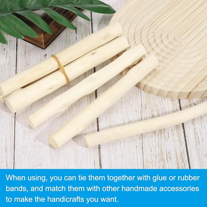 PATIKIL 8 Pcs / 20cm Wood Log Sticks, 0.6-1.2inch in Diameter Natural Driftwood - Image 4