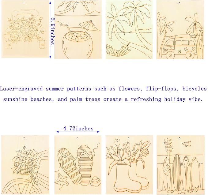 Piatoeke 16PCS 5.9×4.7in Unfinished Wood Crafts to Paint, DIY Fun Things to - Image 2