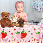 Strawberry Tablecloths Birthday Decorations, Plastic Berry Sweet Table Covers - Image 2