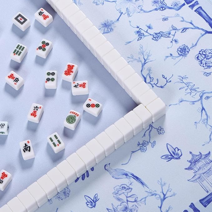 TIASUSAN Mini Mahjong Mat for Travel Mahjong Tile Set, Mahjong Mat for Table - Image 6