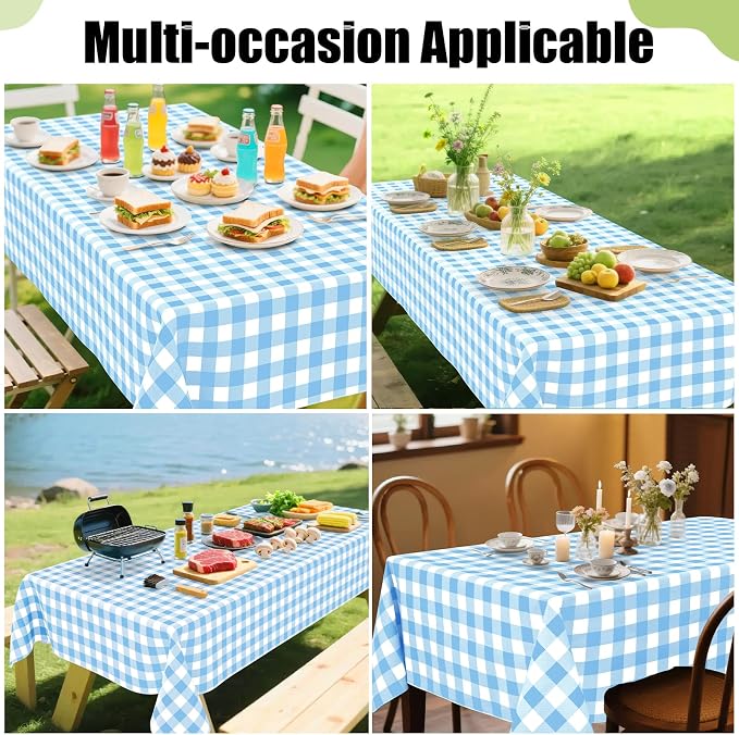 Smiry Rectangle Table Cloth, Waterproof Vinyl Tablecloth - Image 6