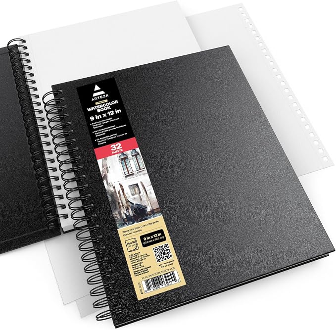 ARTEZA Watercolor Sketchbook 2-Pack, 64 Pages Each, 9x12 Inches – Spiral-Bound - Image 5